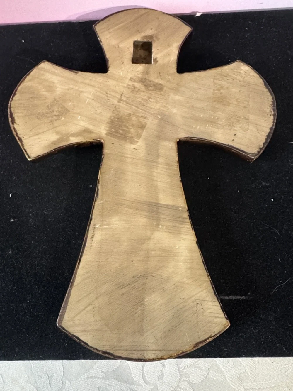 Ornate Decorative Wall Cross in Brown and Cream
